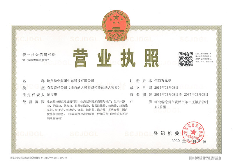生態(tài)科技公司營業(yè)執(zhí)照