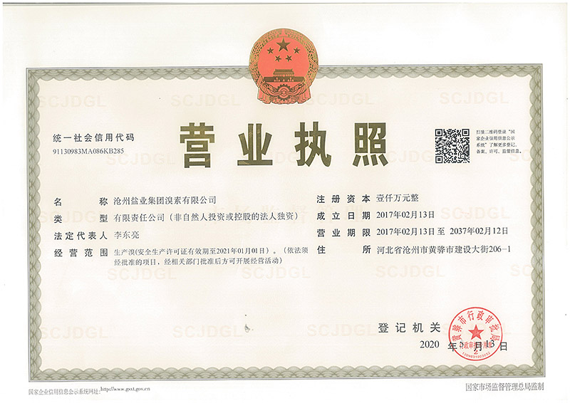 溴素公司營業(yè)執(zhí)照